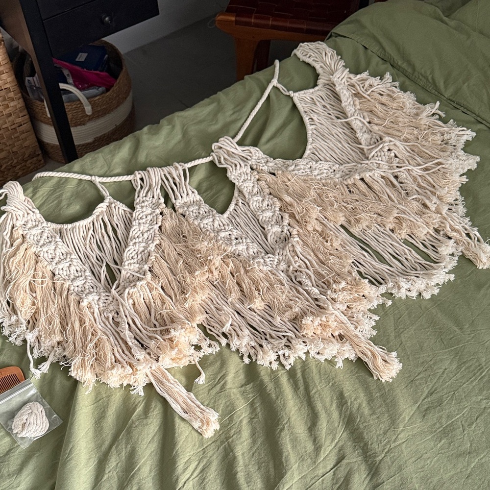 Bohemian Cream Macrame (rod not included)